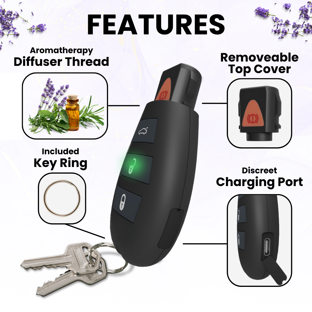 Car Key Portable Aromatherapy Diffuser – USB-C Rechargeable with Adjustable Temp