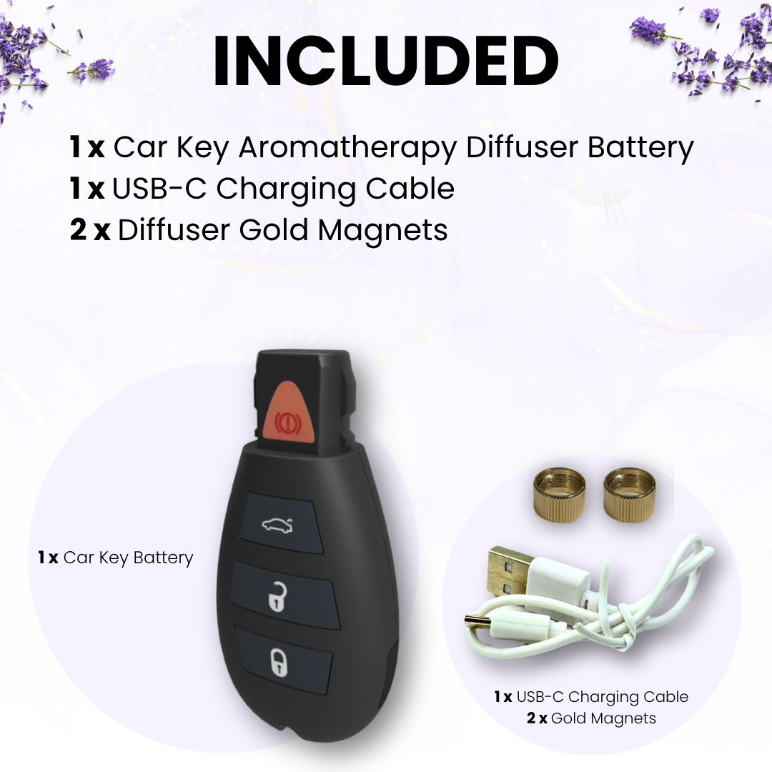 Car Key Portable Aromatherapy Diffuser – USB-C Rechargeable with Adjustable Temp